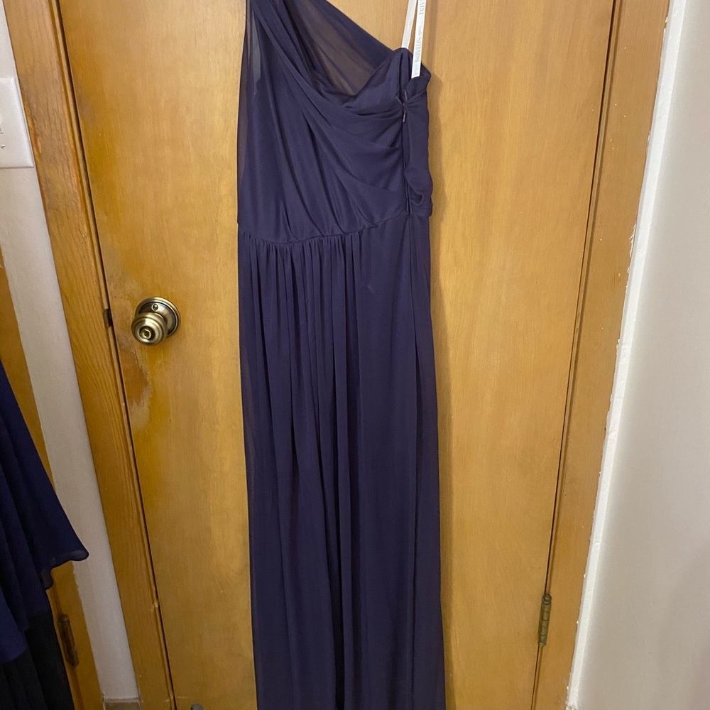 Purple David’s bridal bridesmaid dress